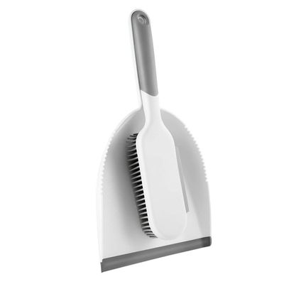 2pcs Broom Dustpan Set Multi-use Cleaning Tools for Home Bed Cleaning Brush and Dustpan Compact Design for Easy Storage Friendly and Grey