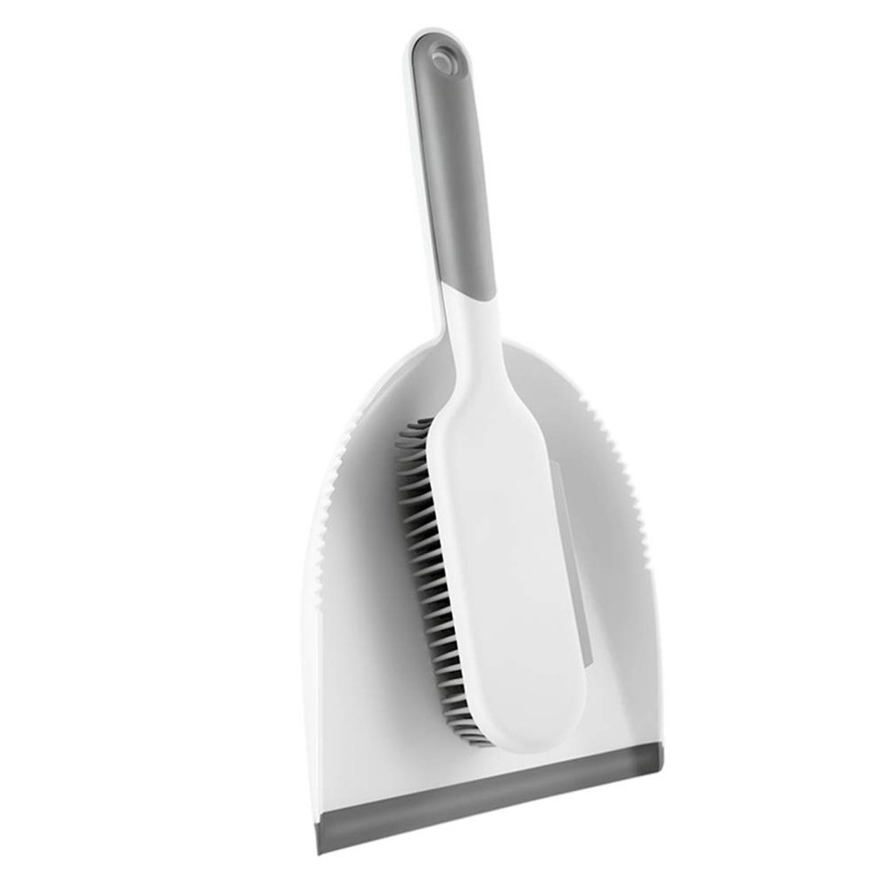 2pcs Broom Dustpan Set Multi-use Cleaning Tools for Home Bed Cleaning Brush and Dustpan Compact Design for Easy Storage Friendly and Grey