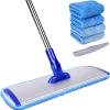 18" Professional Microfiber Mop Floor Cleaning System, Flat Mop with Stainless Steel Handle, 4 Reusable Washable Mop Pads, Wet and Dust Mopping for Hardwood, Vinyl, Laminate, Tile Cleaning view 1