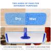 18" Professional Microfiber Mop Floor Cleaning System, Flat Mop with Stainless Steel Handle, 4 Reusable Washable Mop Pads, Wet and Dust Mopping for Hardwood, Vinyl, Laminate, Tile Cleaning view 2