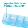 2 Packs Weekly Pill Organizer,Pocket Daily Pill Case Pill Box for Pills/Vitamin/Fish Oil/Supplements (Blue) view 4