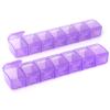 2 Packs Weekly Pill Organizer,Pocket Daily Pill Case Pill Box for Pills/Vitamin/Fish Oil/Supplements (Purple) view 1