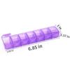 2 Packs Weekly Pill Organizer,Pocket Daily Pill Case Pill Box for Pills/Vitamin/Fish Oil/Supplements (Purple) view 2