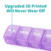 2 Packs Weekly Pill Organizer,Pocket Daily Pill Case Pill Box for Pills/Vitamin/Fish Oil/Supplements (Purple) view 4