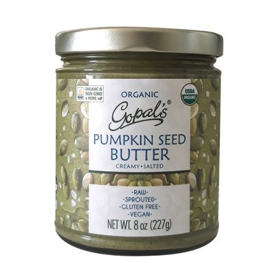 Gopals Sprouted Organic Raw Pumpkin Seed Butter, USDA Organic and Gluten-Free, Creamy and Salted - 8 Ounces | Keto, and Paleo-Friendly