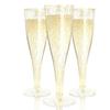 Prestee 24 Plastic Champagne Flutes - Gold Champagne Flutes Plastic - Gold Disposable Mimosa Flute - Party Supplies - Disposable Cocktail Glasses - Mimosa Bar, Wedding, Shower Party view 1