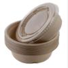EcoQuality [25 PACK] 12oz Round Disposable Compostable Bowls with Lids Natural Sugarcane Bagasse Bamboo Fibers Sturdy Eco Friendly Environmental Paper Plastic Bowl Alternative Tree Free view 1