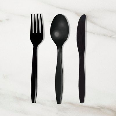 Progress [Combo Pack] Plastic Silverware Disposable Assorted Cutlery Set Premium Quality Count Large Pack Heavyweight Utensils Forks, Spoons and Knives Perfect Cutlery for Parties (300)