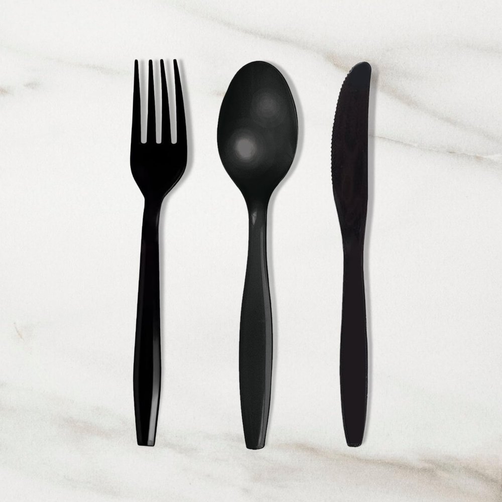 Progress [Combo Pack] Plastic Silverware Disposable Assorted Cutlery Set Premium Quality Count Large Pack Heavyweight Utensils Forks, Spoons and Knives Perfect Cutlery for Parties (300)