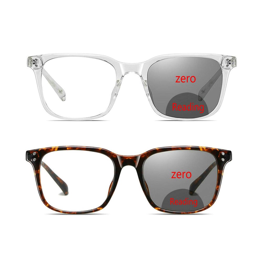 2Pack Bifocal Reading Glasses TR90 Transition Photochromic Reading Glasses for Men Women Readers Sunglasses Value package (2Pack-clear&leopard, 0)