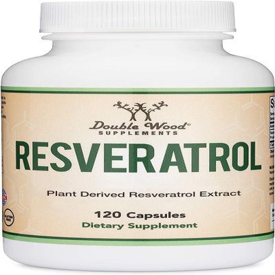 Resveratrol Supplement 500mg Per Serving, 120 Capsules (Resveratrol Polygonum Root Extract Providing 50% Trans Resveratrol) Healthy Aging Support by Double Wood