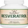 Resveratrol Supplement 500mg Per Serving, 120 Capsules (Resveratrol Polygonum Root Extract Providing 50% Trans Resveratrol) Healthy Aging Support by Double Wood view 1