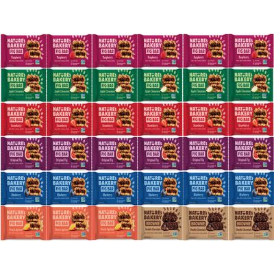 Stone Ground Whole Wheat Fig Bars - 36 Count Variety Pack All Natural, Non-GMO Snack Variety Box, Assorted variety pack