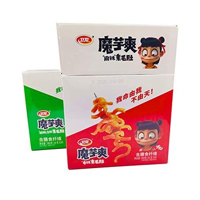 WeiLong Latiao, Damianjin Spicy Gluten, Wei Long Konjac 20 Sachets / 360g Chinese Snack,Chanmoyu,Moyushuang, Independent small package. (Spicy)