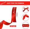 1 Inch Wide Satin Ribbon Roll Red 50 Yards Printing Just for You Fabric Craft Ribbon for Wedding Birthday Valentine's Day Flowers Packaging Box Paper Gift Wrapping Party Decoration view 2