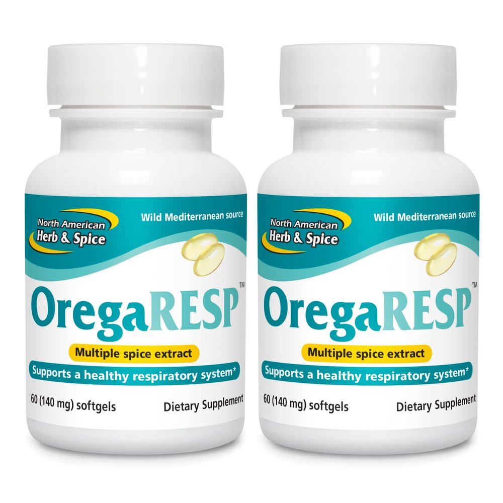 NORTH AMERICAN HERB & SPICE OregaResp P73, 60 Softgels - Pack of 2 - Supports Immune & Respiratory Health - Multiple Spice Oil Complex with Oreganol P73 Oregano Oil - Non-GMO - 60 Total Servings
