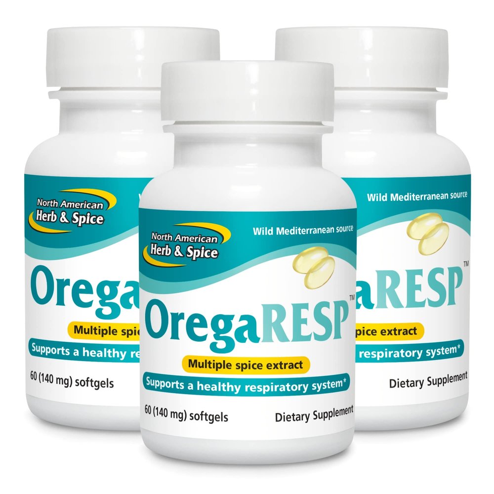 NORTH AMERICAN HERB & SPICE OregaResp P73 - 60 Softgels - Pack of 3 - Supports Immune & Respiratory Health - Multiple Spice Oil Complex with Oreganol P73 Oregano Oil - Non-GMO - 90 Total Servings