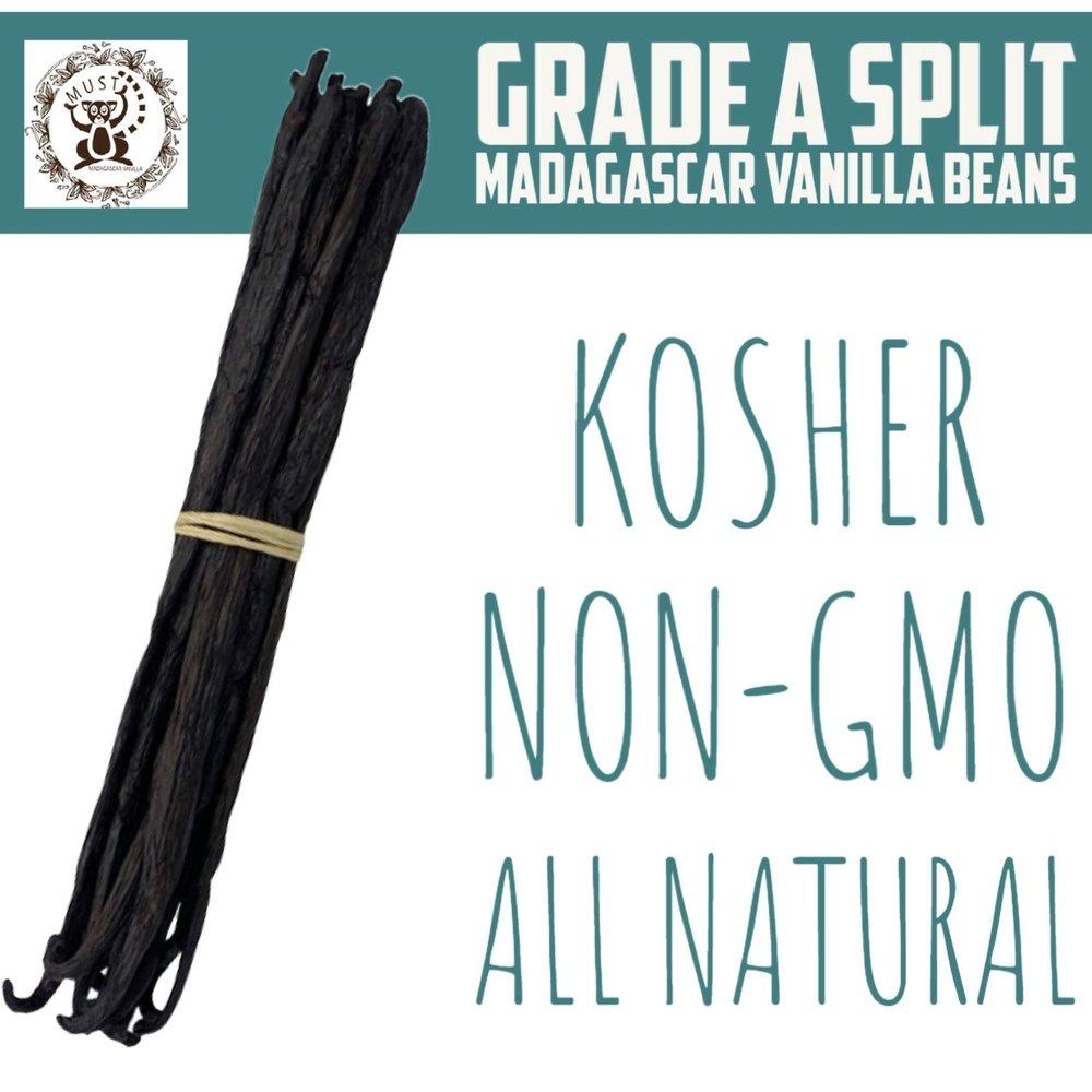 1/2 lb Grade A Madagascar Split Vanilla Pods perfect for cooking, extracts and baking 5,5 to 8 inches