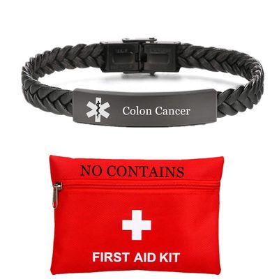 Dainty Leather Medical Alert Bracelet Personalized ID Nameplate Bracelets for Men Women Daily Alert Jewelry for Emergency SOS Name ICE Medical Info Customizable