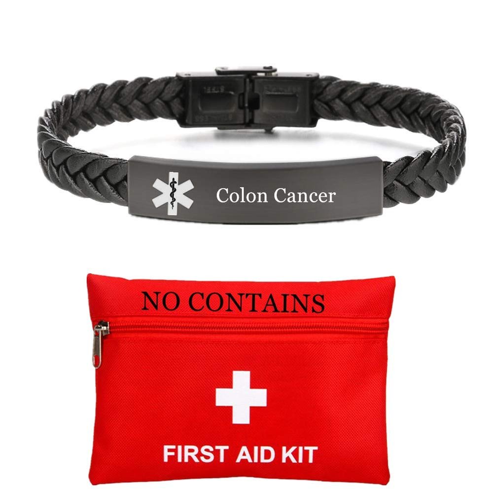 Dainty Leather Medical Alert Bracelet Personalized ID Nameplate Bracelets for Men Women Daily Alert Jewelry for Emergency SOS Name ICE Medical Info Customizable