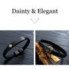 Dainty Leather Medical Alert Bracelet Personalized ID Nameplate Bracelets for Men Women Daily Alert Jewelry for Emergency SOS Name ICE Medical Info Customizable view 3