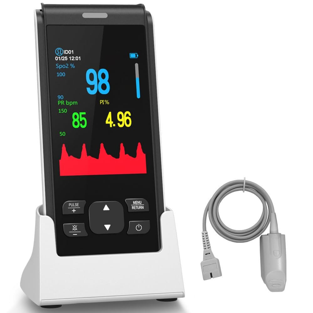 Pulse Oximeter Rechargeable Fingertip Pulse Ox, Handheld Pulse Oximeter, HealthTree Finger Blood Oxygen Saturation Monitor with SpO2 & Pulse Rate, Portable Oxygen Meter Finger for Adults
