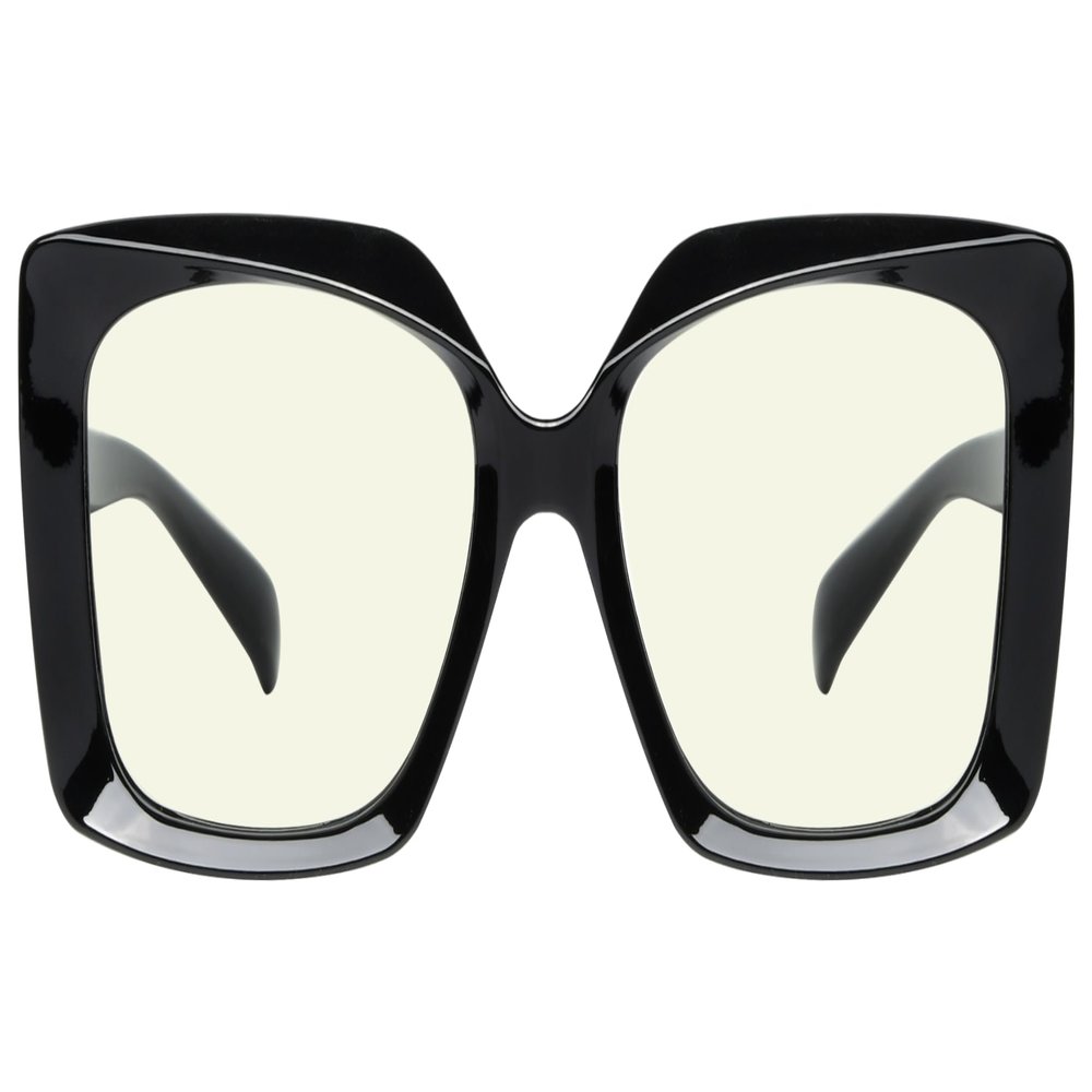 Eyekepper Square Reading Glasses for Women Blue Light Blocking Computer Readers - Black +0.50