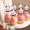 Keaziu 24 Pack Cow Cupcake Toppers Happy Birthday Cupcake Decorations for Cow Farm Animal Zoo Themed Kids Boy Girl Birthday Party Supplies Three Layers Party Decor view 4