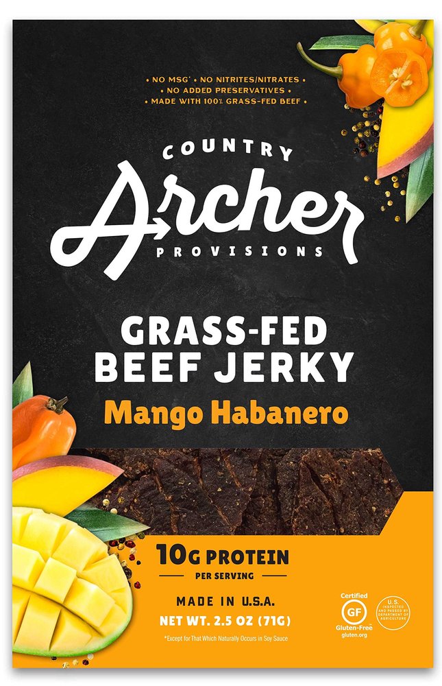 Country Archer Mango Habanero Beef Jerky, 2.5 Ounce - 12 per pack