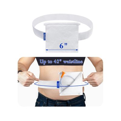 Feeding Tube Belt Holder Supplies Peritoneal Dialysis G Tubing Protective Belt Pouch G/Peg/J Catheter Abdominal Protector Cover Accessories for Adult, Women, Men 6" * 6" (Large Size)