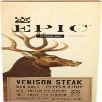 Epic Sea Salt + Pepper Venison Steak Strip, Gluten Free, 0.8 Ounces (Pack Of 20)