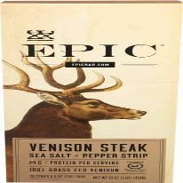 Epic Sea Salt + Pepper Venison Steak Strip, Gluten Free, 0.8 Ounces (Pack Of 20)