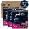 Goodnites Girls' Nighttime Bedwetting Underwear, Size Large (68-95 lbs), 75 Ct (3 Packs of 25), Packaging May Vary view 2