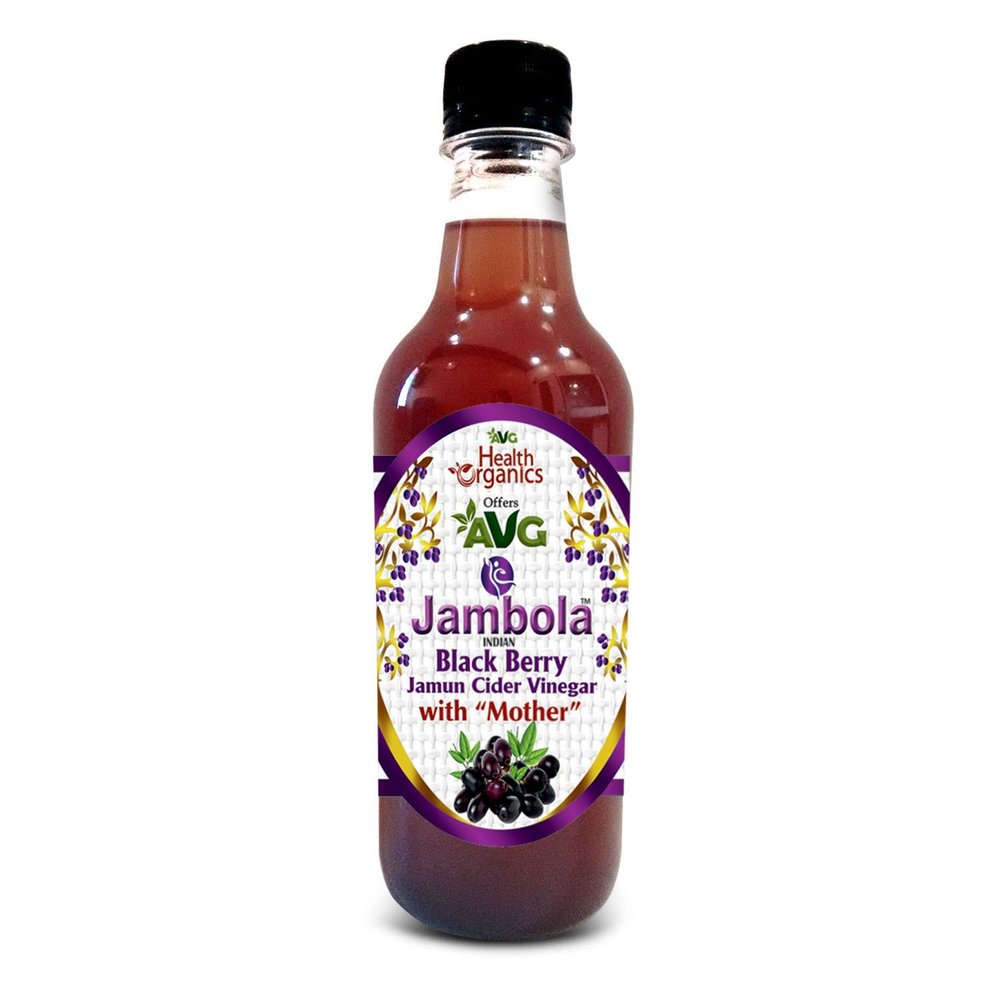 Dharma AVG Health Organics Jambola Indian BlackBerry Jamun Cider Vinegar with Mother, Raw, Unfiltered, Natural Detoxifier Improves Metabolism and Appetite 500 ml