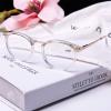 AQWANO Blue Light Blocking Reading Glasses Women Men, Round Computer Readers Anti Eyestrain/UV/Glare Gaming Fashion Glasses Metal Spring Hinge Frame Large Lens, Transparent 2.0 view 2