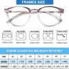 AQWANO Blue Light Blocking Reading Glasses Women Men, Round Computer Readers Anti Eyestrain/UV/Glare Gaming Fashion Glasses Metal Spring Hinge Frame Large Lens, Transparent 2.0 view 4