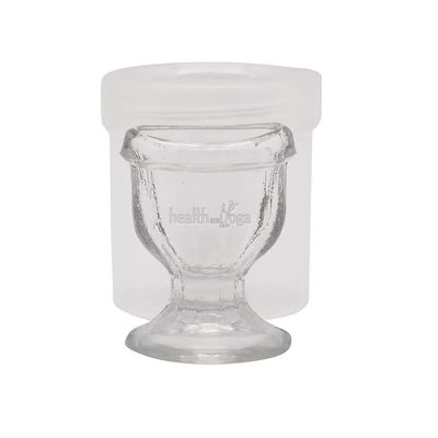 HealthAndYoga ChillEyes Transparent Glass Eye Wash Cup - Effective Eye Rinse and Cleansing  Eco-Friendly, Non-Reactive, Safe and Comfortable (Clear - Single)