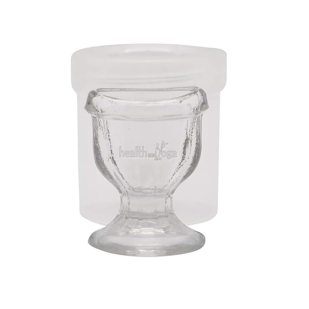 HealthAndYoga ChillEyes Transparent Glass Eye Wash Cup - Effective Eye Rinse and Cleansing  Eco-Friendly, Non-Reactive, Safe and Comfortable (Clear - Single)