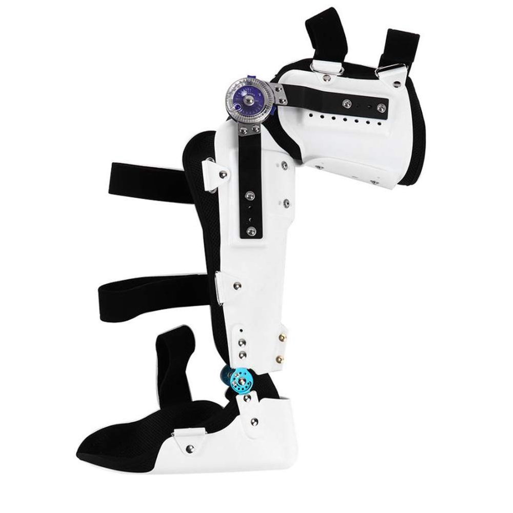 Adjustable Knee Joint Fixed Brace, Hinged Post Op Knee Brace, Breathable Thigh Knee Ankle Foot Supports Orthosis, Compression Support for Protection&Pain Relief