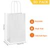 AZOWA Gift Bags Small Kraft Paper Bags with Handles (6 x 4.7 x 2.4 in, White Color, 50 Pcs) view 2