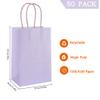 AZOWA Gift Bags Mini Kraft Paper Bags with Handles (6 x 4.3 x 2.4 in, Light Purple Color, 50 Pcs) view 2