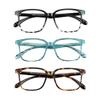 3 Pack Blue Light Blocking Glasses for Women or Men, Anti Eyestrain Dry Eyes, Headaches and Blurry Vision, Instantly Blocks Glare from Computers and Phone Screens (Black White+Slateblue+Tortoise) view 1