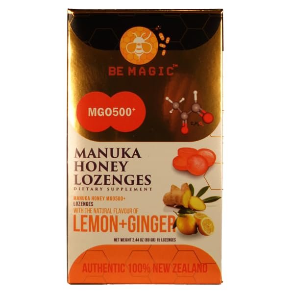 Be Magic Manuka Honey with Lemon& Ginger Lozenges, 15