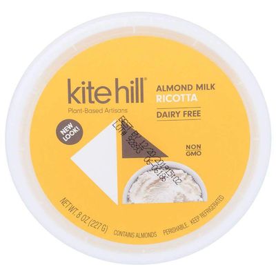 Kite Hill Ricotta Cheese Alternative, Made with Almond Milk, Dairy Free, Non GMO, 8 Ounces, (Pack of 6)