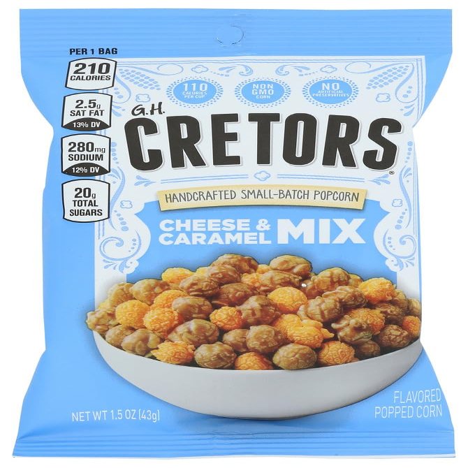 G.H. Cretors The Mix Single Serve Popped Corn, 1.5 Ounce - 24 per case.