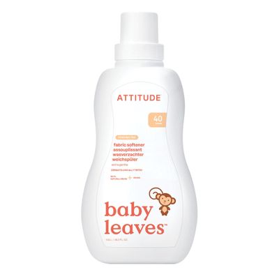 ATTITUDE Baby Fabric Softener, Plant and Mineral-Based Ingredients, HE Compatible, Vegan and Cruelty-free Laundry and Household Products, Pear Nectar, 40 Loads, 33.8 Fl Oz