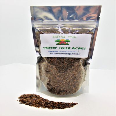 2 oz Whole Dill Seasoning-An aromatic herb commonly used for pickling as well as for cooking- A warming and aromatic herb.- Country Creek LLC