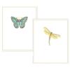 Caspari Jeweled Insects Foil Embossed Assorted Boxed Note Cards - 10 Note Cards & 10 Envelopes view 1
