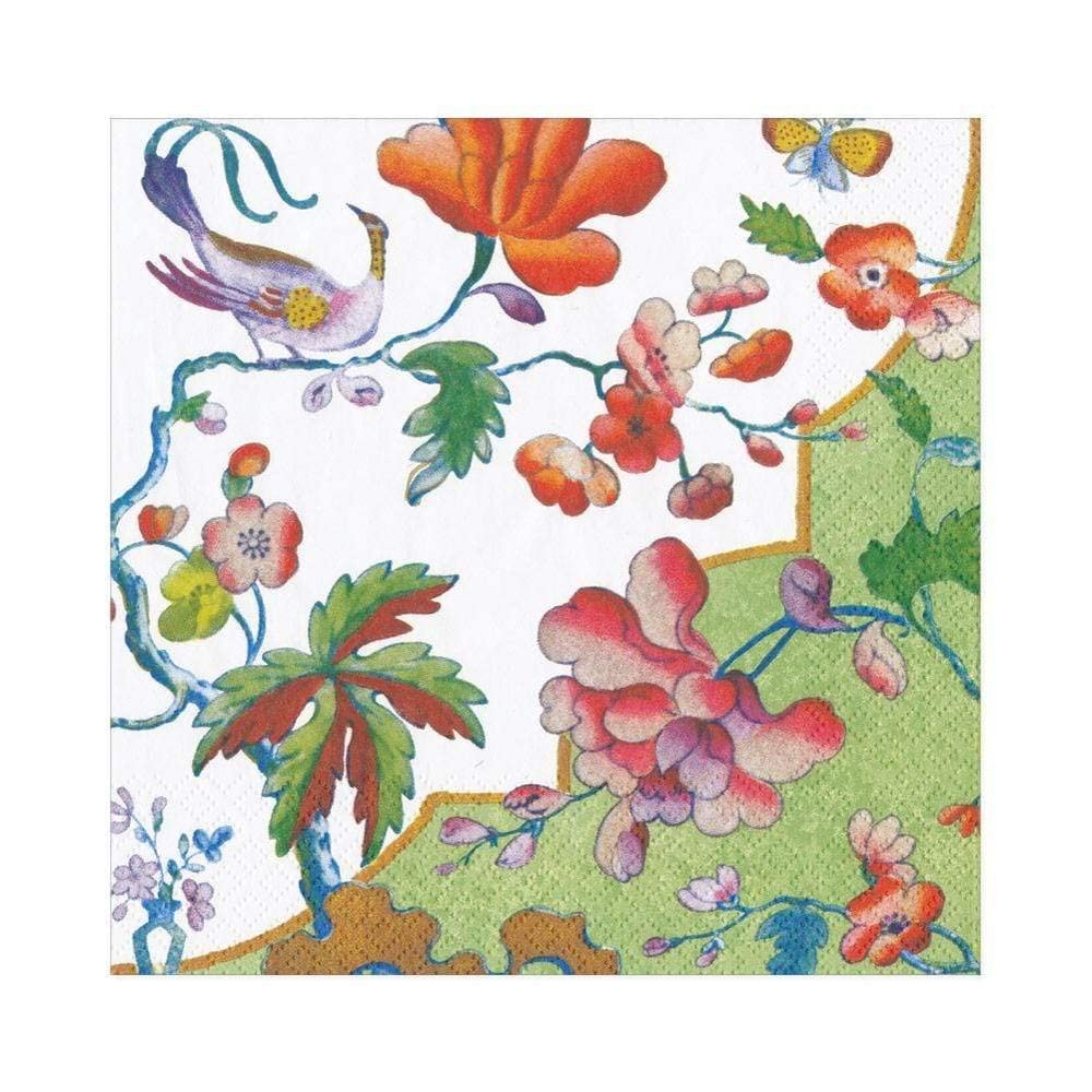 Caspari Summer Palace Paper Luncheon Napkins in Celadon - Four Packs of 20