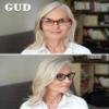GUD Reading Glasses 3 Pairs Cateye Style Readers for Women (Black Transparent/Red Transparent/Grey Lens) view 2